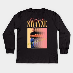 Patrick Swayze • • Retro Graphic Design Kids Long Sleeve T-Shirt